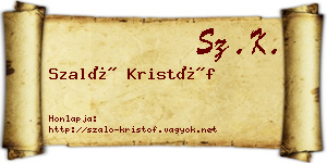 Szaló Kristóf névjegykártya