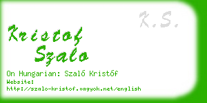 kristof szalo business card